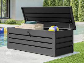 BRIAN 228 Gallon Metal Deck Box, Anthracite Gray BRIAN 228 Gallon Metal Deck Box, Anthracite Gray