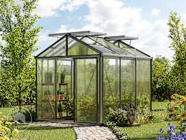 DIAMAS 7.7 x 7.7 ft Greenhouse, 16mm Twin-Wall Polycarbonate Panels