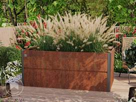 30” Tall Raised Garden Bed (3.3' x 6.6'), Corten Steel, Rust-Like Finish
