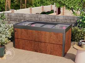 30” Tall Raised Garden Bed (3.3' x 6.6'), Corten Steel, Rust-Like Finish, Incl. Cold Frame Attachment