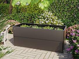 30” Tall Raised Garden Bed (2.8' x 6.6'), Steel, Metallic-Anthracite