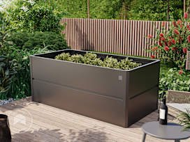30” Tall Raised Garden Bed (3.3' x 6.6'), Steel, Metallic-Anthracite