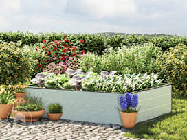 16” Tall Raised Garden Bed (3.9' x 4.9'), Anodized Aluminum 