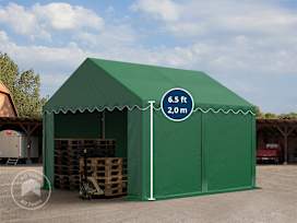 10x13 ft Storage Tent / Shelter with Base Frame, PVC 750, Dark Green