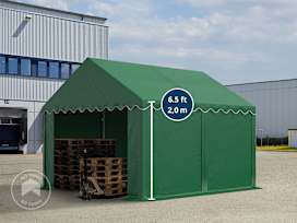 10x13 ft Storage Tent / Shelter with Base Frame, PVC 800, Dark Green