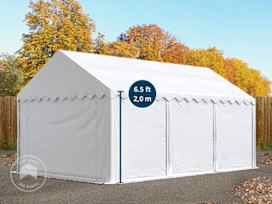 10x20 ft Storage Tent / Shelter with Base Frame, PVC 750, White