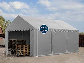 10x20 ft Storage Tent / Shelter with Base Frame, PVC 750, Gray 10x20 ft Storage Tent / Shelter with Base Frame, PVC 750, Gray