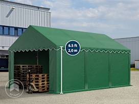 10x20 ft Storage Tent / Shelter with Base Frame, PVC 800, Dark Green