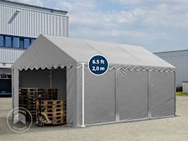 10x20 ft Storage Tent / Shelter with Base Frame, PVC 800, Gray 10x20 ft Storage Tent / Shelter with Base Frame, PVC 800, Gray