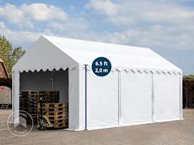 13x20 ft Storage Tent / Shelter with Base Frame, PVC 750, White 13x20 ft Storage Tent / Shelter with Base Frame, PVC 750, White
