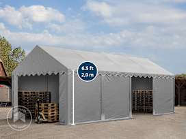 13x26 ft Storage Tent / Shelter with Base Frame, PVC 750, Gray