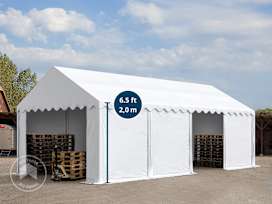 13x26 ft Storage Tent / Shelter with Base Frame, PVC 750, White 13x26 ft Storage Tent / Shelter with Base Frame, PVC 750, White