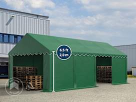 13x26 ft Storage Tent / Shelter with Base Frame, PVC 800, Dark Green