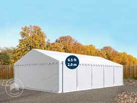 16x33 ft Storage Tent / Shelter with Base Frame, PVC 750, White