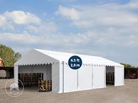 16x33 ft Storage Tent / Shelter with Base Frame, PVC 750, White