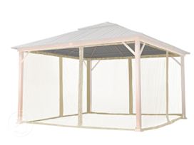 Mosquito Net (4-piece) for Gazebo Forest Superior 13x13 ft, Champagne