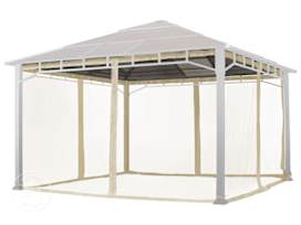 Mosquito Net (4-piece) for Gazebo Sunset Deluxe, 13x13 ft, Champagne