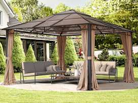 13x13ft Hardtop Gazebo Rendezvous Deluxe, Cappuccino