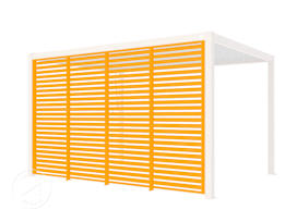 4-Panel Fixed Louver Pergola Wall, Anthracite