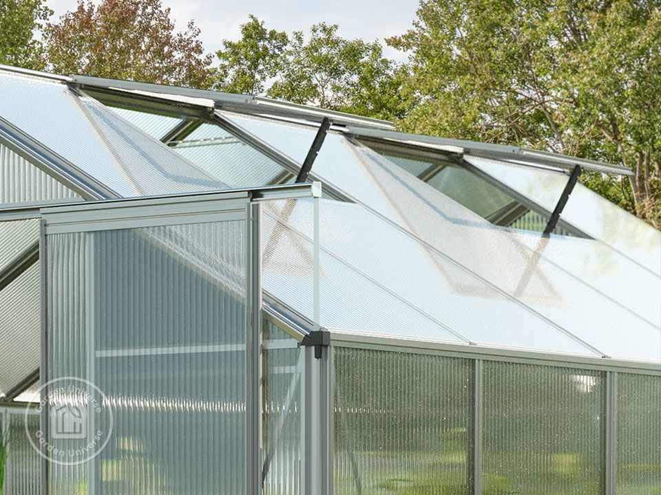 Greenhouse 7.4 x 12.6 ft, 3 skylights, (GFPV00047) | Gardenuniverse