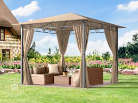 10x10ft Soft Top Gazebo Rendezvous Premium, Cappuccino
