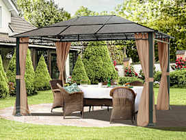 10x13ft Hardtop Gazebo Rendezvous Deluxe, Cappuccino