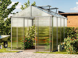 PREMIUM 7.3 x 9.6 ft Greenhouse, 10mm Twin-Wall Polycarbonate Panels PREMIUM 7.3 x 9.6 ft Greenhouse, 10mm Twin-Wall Polycarbonate Panels