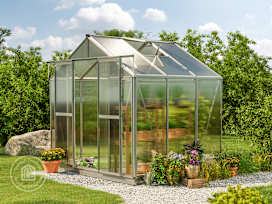 SAPHIR 8.5 x 6.4 ft Greenhouse, 6mm Polycarbonate Panels SAPHIR 8.5 x 6.4 ft Greenhouse, 6mm Polycarbonate Panels
