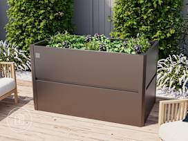 30” Tall Raised Garden Bed (2.8' x 4.9'), Steel, Metallic-Anthracite