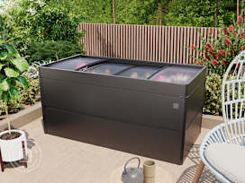 30” Tall Raised Garden Bed (3.3' x 6.6'), Steel, Metallic-Anthracite, Incl. Cold Frame Attachment