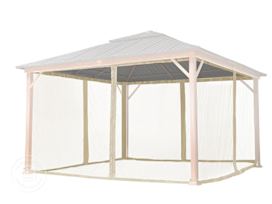 Mosquito Net (4-piece) for Gazebo Forest Superior 13x13 ft, Champagne