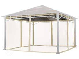 Mosquito Net (4-piece) for Gazebo Sunset Deluxe, 13x13 ft, Champagne