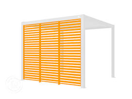 3-Panel Fixed Louver Pergola Wall, Anthracite
