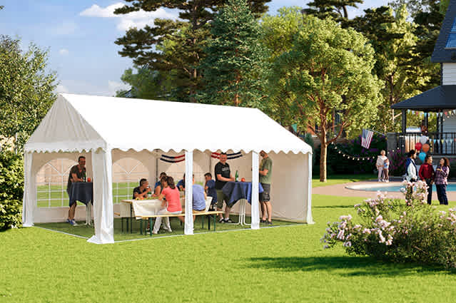 all american backyard cookout witha party tent