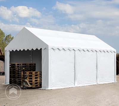 storage tent used to shelter pallets at work site
