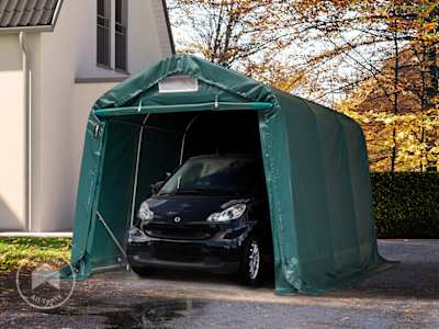 Professional-grade portable garage with heavy-duty frame and PVC tarpaulin for long-term vehicle storage