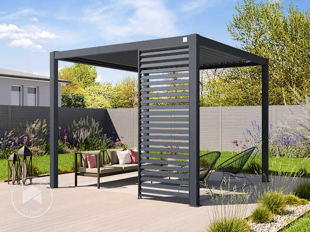 1-panel pergola privacy wall providing targeted side privacy and shade