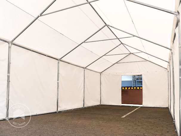 Interior view of heavy duty portable shed with reinforced steel frame