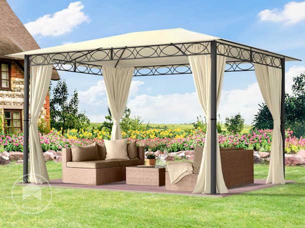 soft top gazebo champagne