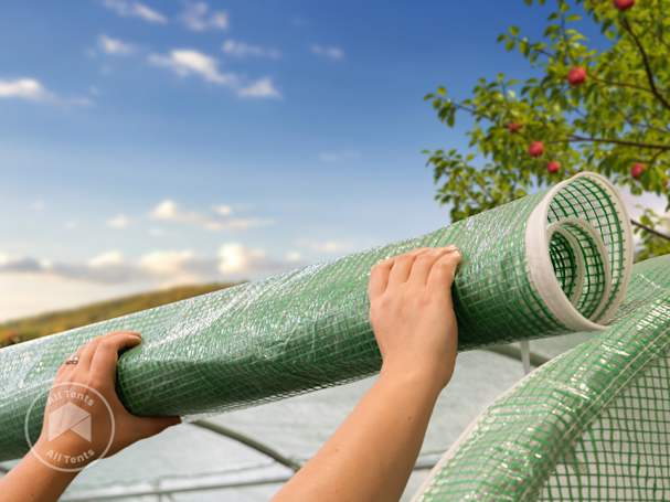 Premium hoop house with fully rollable side cover for ventilation