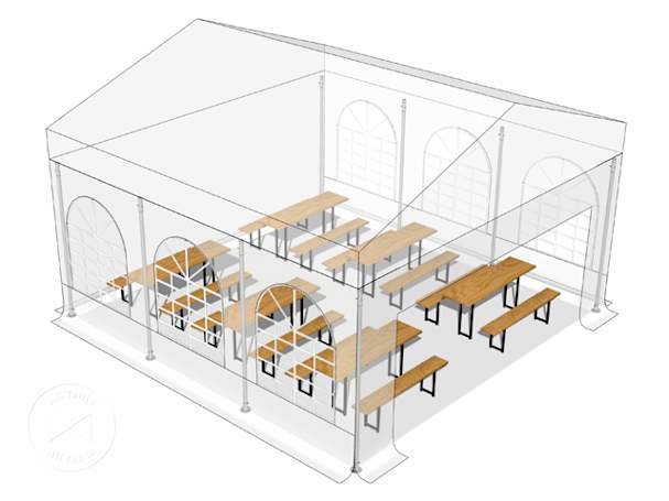 20x20 party tent capacity