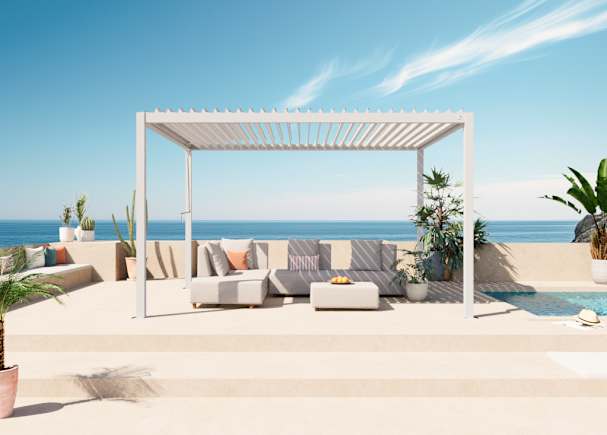 pergola by the pool