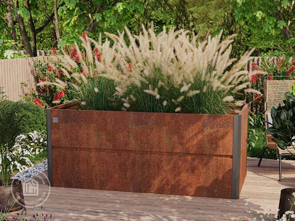 corten steel raised garden bed